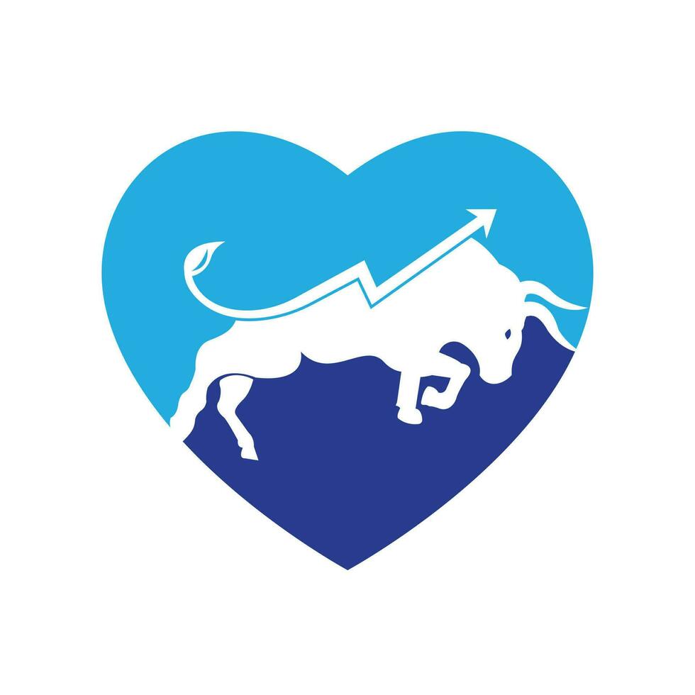 design de logotipo de touro financeiro. gráfico de touro comercial, logotipo de finanças. vetor