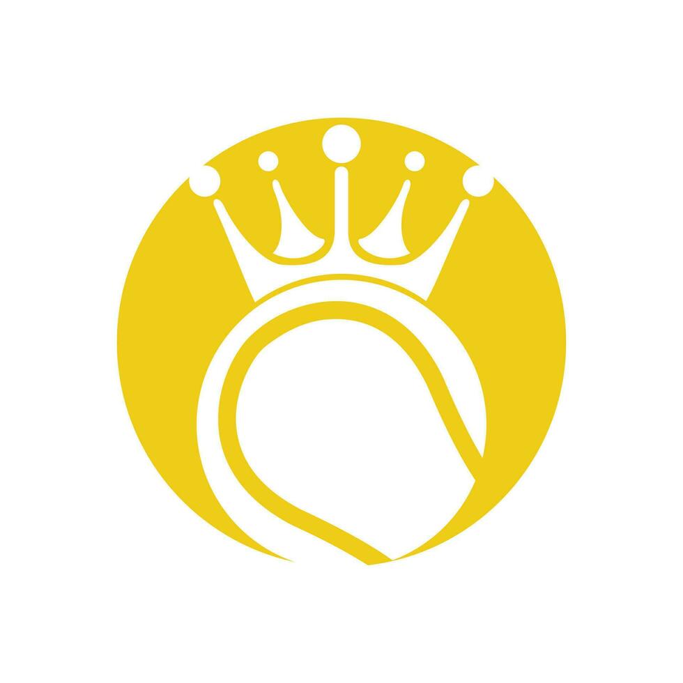 design de logotipo de vetor de rei do tênis.