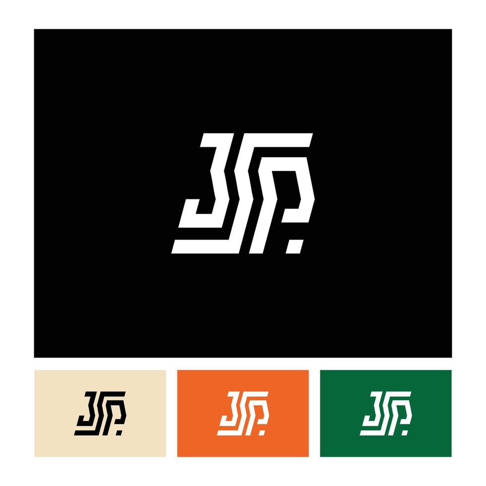 conceito de design de logotipo corporativo e minimalista para abreviação jsp vetor