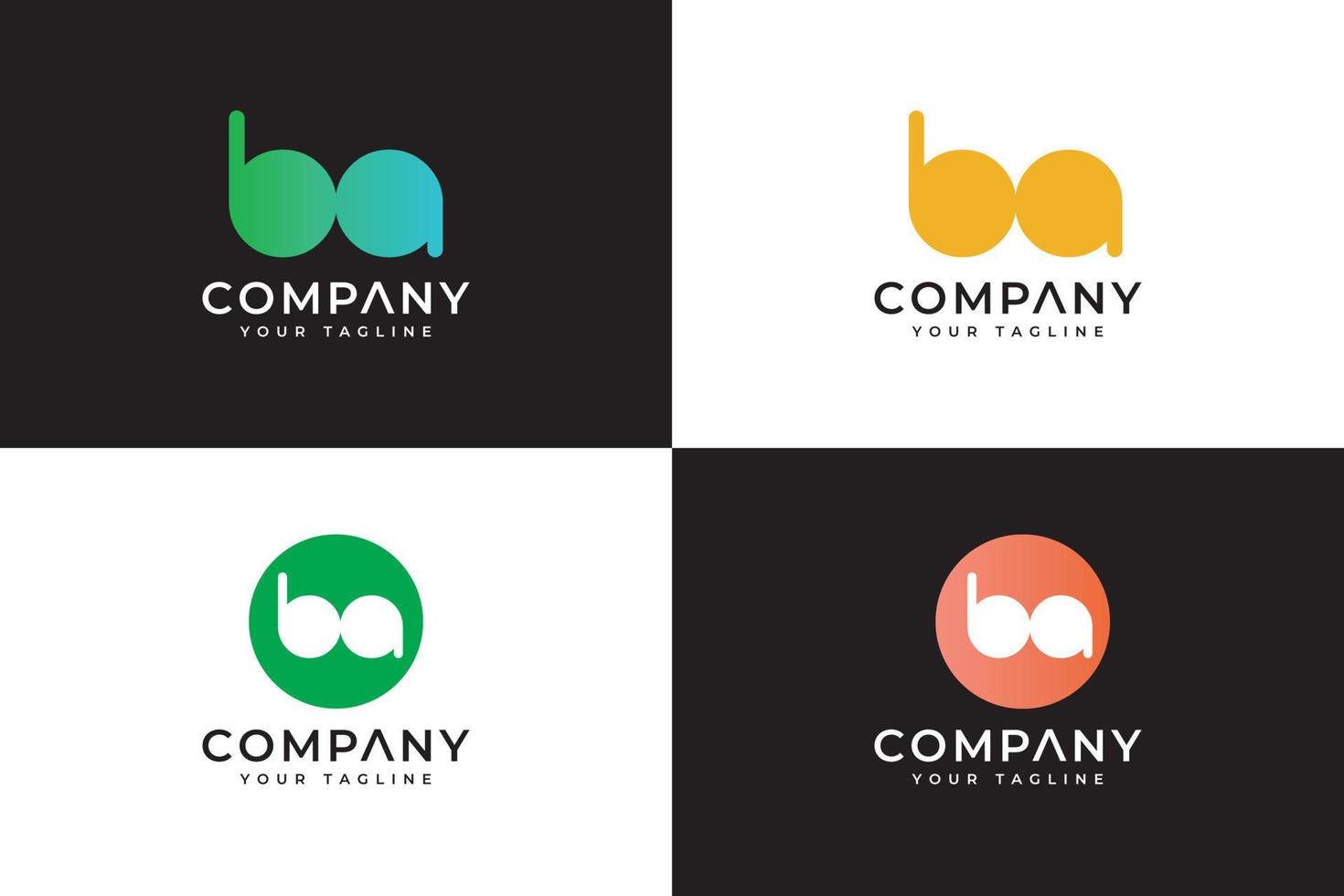design de logotipo simples letra ba vetor