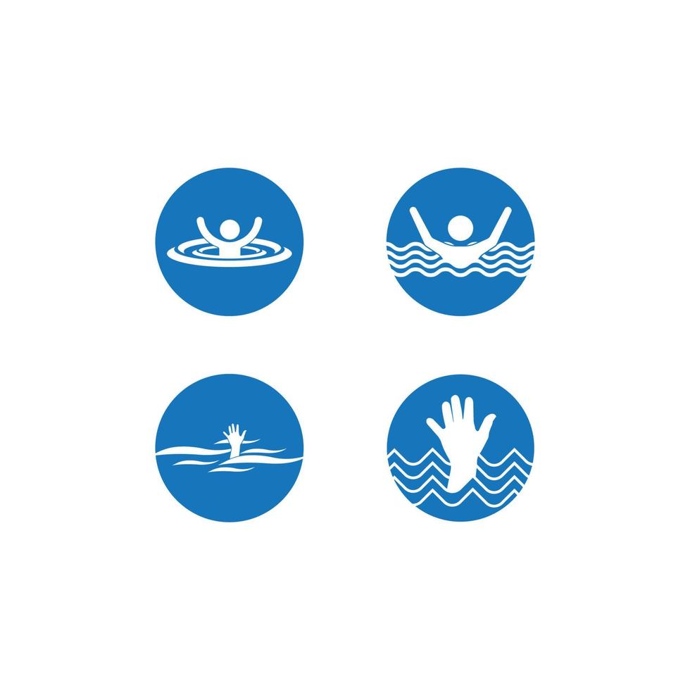 design de símbolo de ilustração vetorial de logotipo afogado vetor