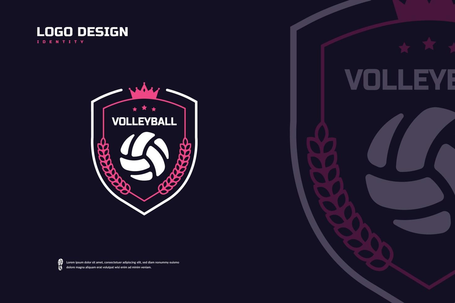 logotipo do distintivo de vôlei, identidade da equipe esportiva. modelo de design de torneio de vôlei, ilustração vetorial de distintivo de e-sport vetor