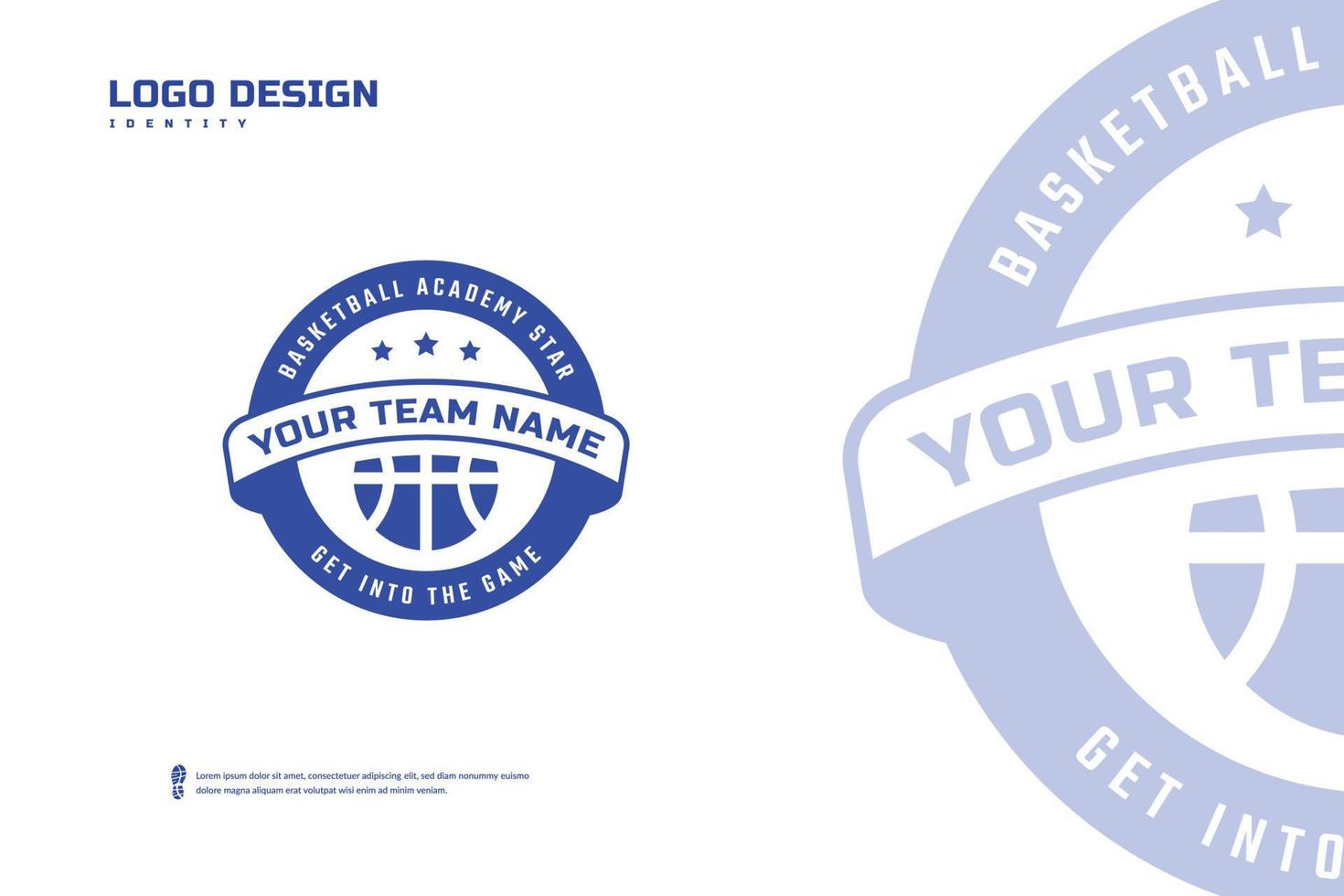 logotipo do clube de basquete, modelo de emblemas de torneio de basquete. identidade da equipe esportiva, ilustrações vetoriais de design de crachá e-sport vetor