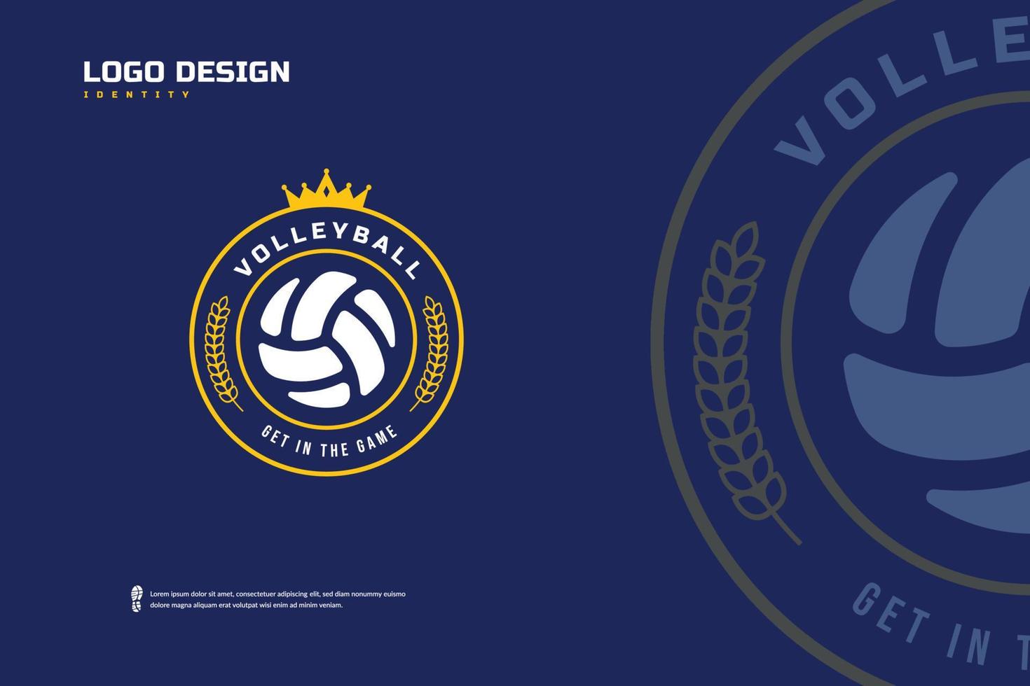 logotipo do distintivo de vôlei, identidade da equipe esportiva. modelo de design de torneio de vôlei, ilustração vetorial de distintivo de e-sport vetor