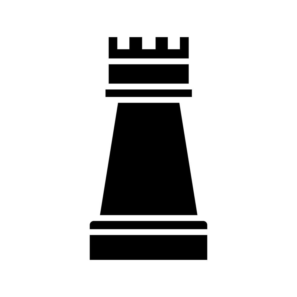 torre, vetor de ícone de peça de xadrez