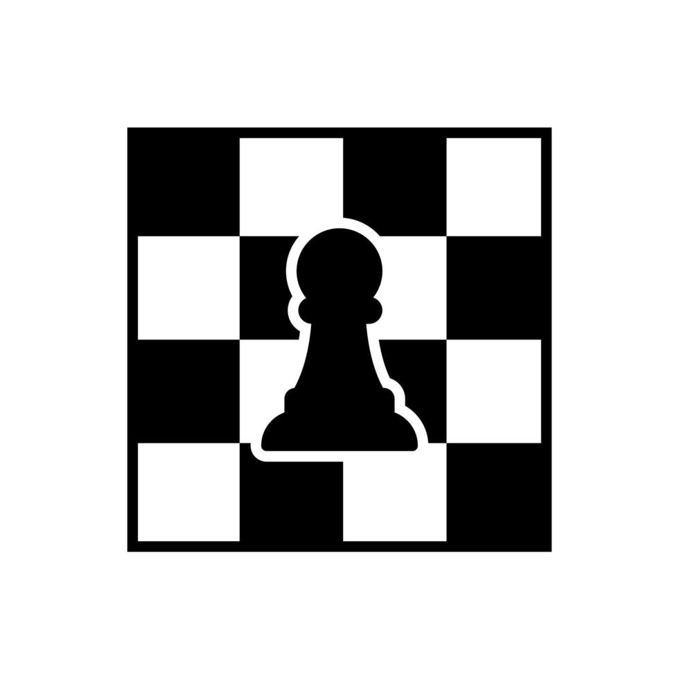 tabuleiro de xadrez com vetor de ícone de peão