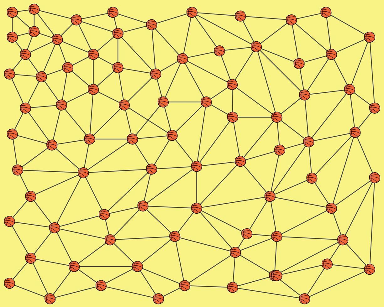 fundo de padrão de triângulo geométrico com basquete laranja vetor