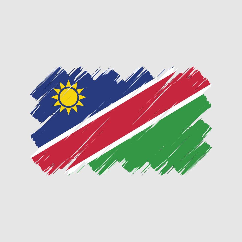 pinceladas de bandeira da namíbia. bandeira nacional vetor