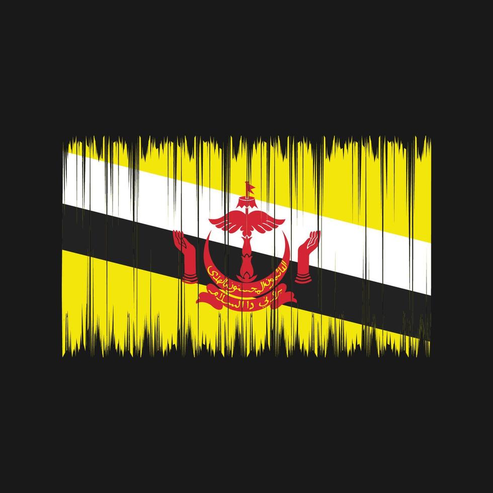 pincel de bandeira brunei. bandeira nacional vetor