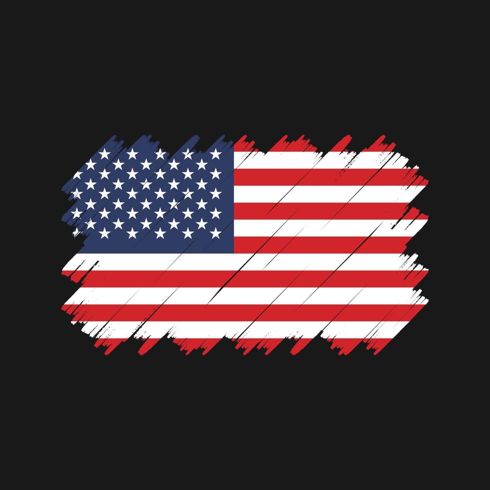 vetor de pincel de bandeira americana. bandeira nacional