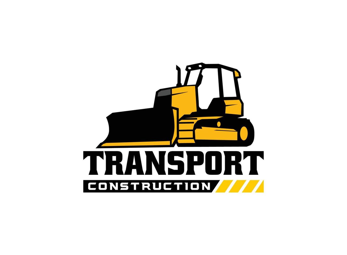 vetor de logotipo dozer para empresa de construção. ilustração vetorial de modelo de equipamento pesado para sua marca.