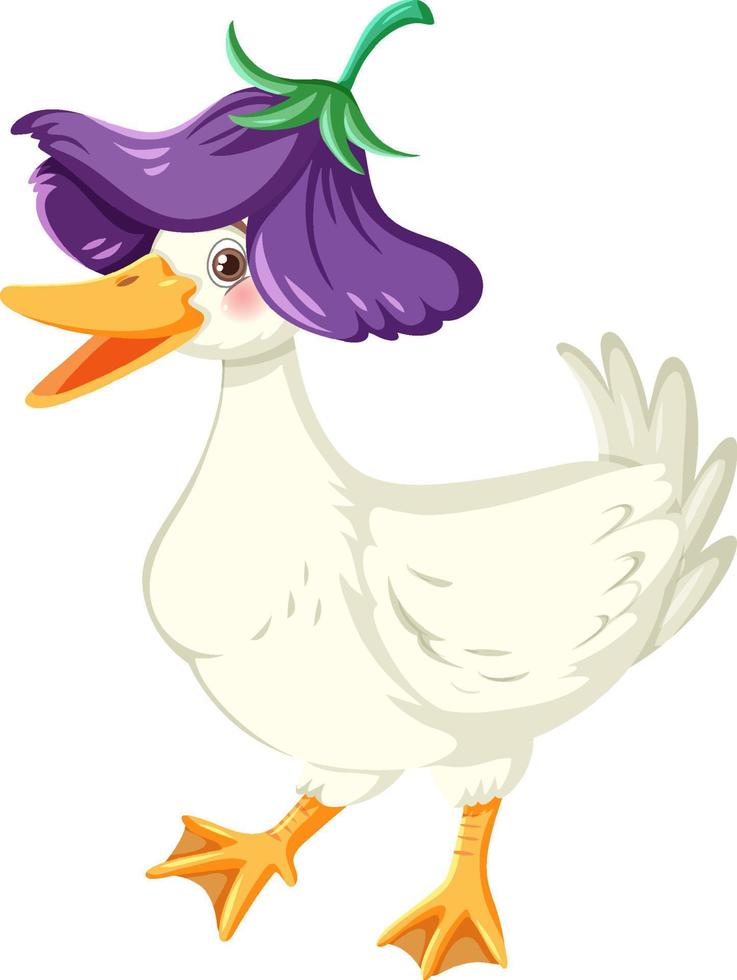 personagem de desenho animado de pato feliz vetor