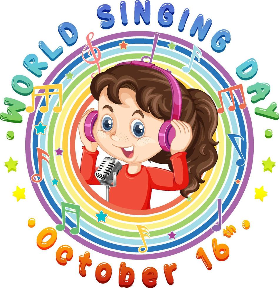 design de cartaz do dia mundial do canto vetor