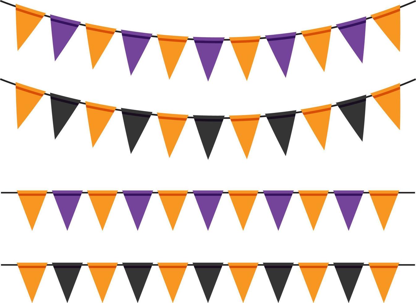 conjunto de bandeira de festa para decoração de halloween vetor