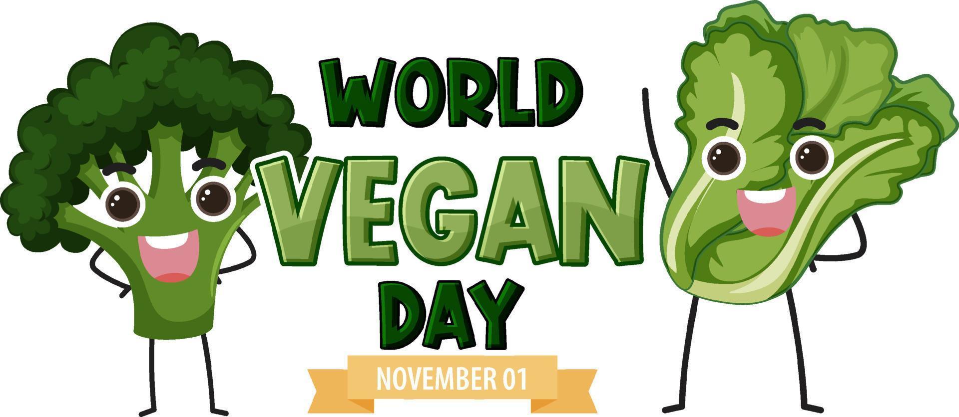 design de logotipo do dia mundial do vegan vetor