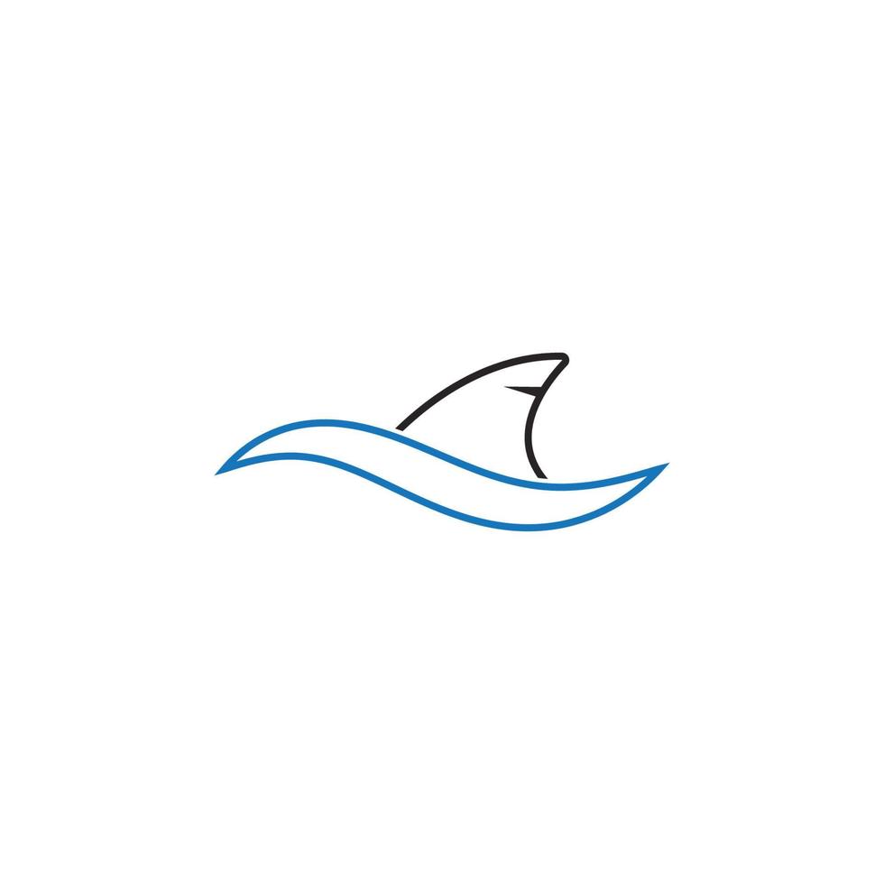 ícone de barbatana de tubarão vetor