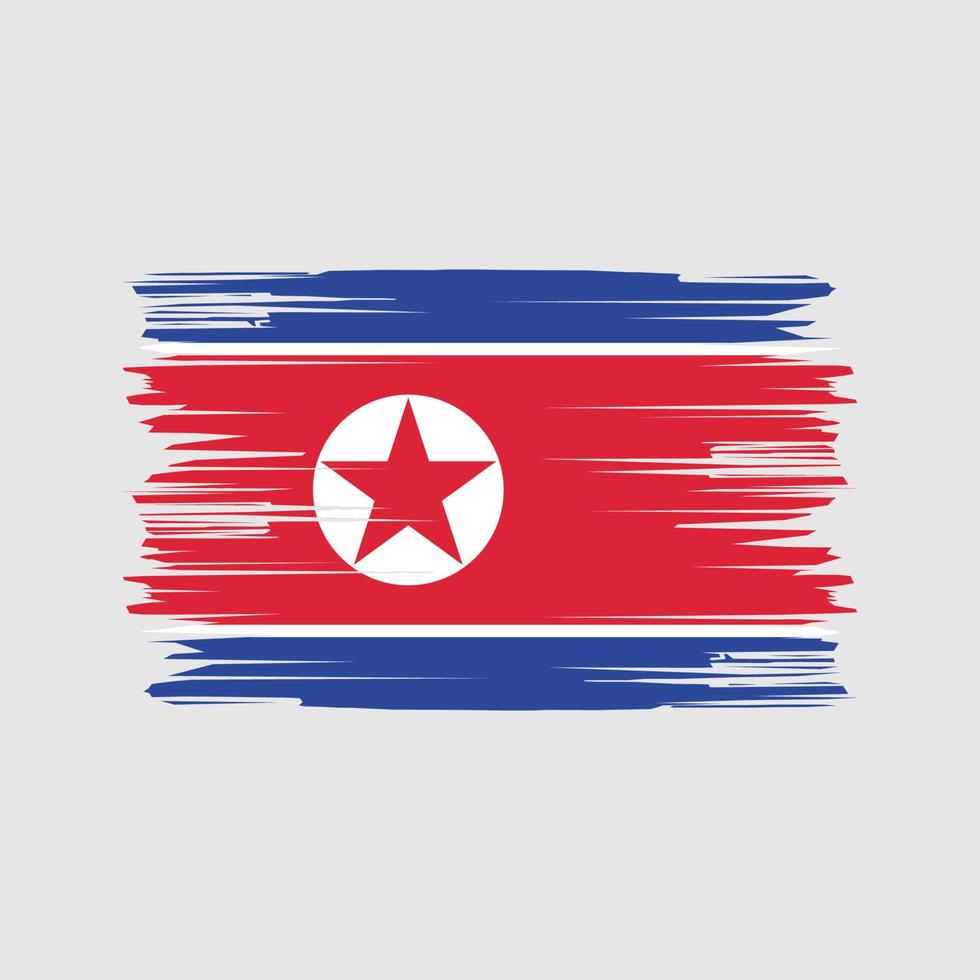 pinceladas de bandeira da coreia do norte. bandeira nacional vetor