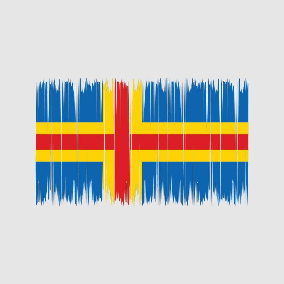 escova de bandeira das ilhas aland. bandeira nacional vetor