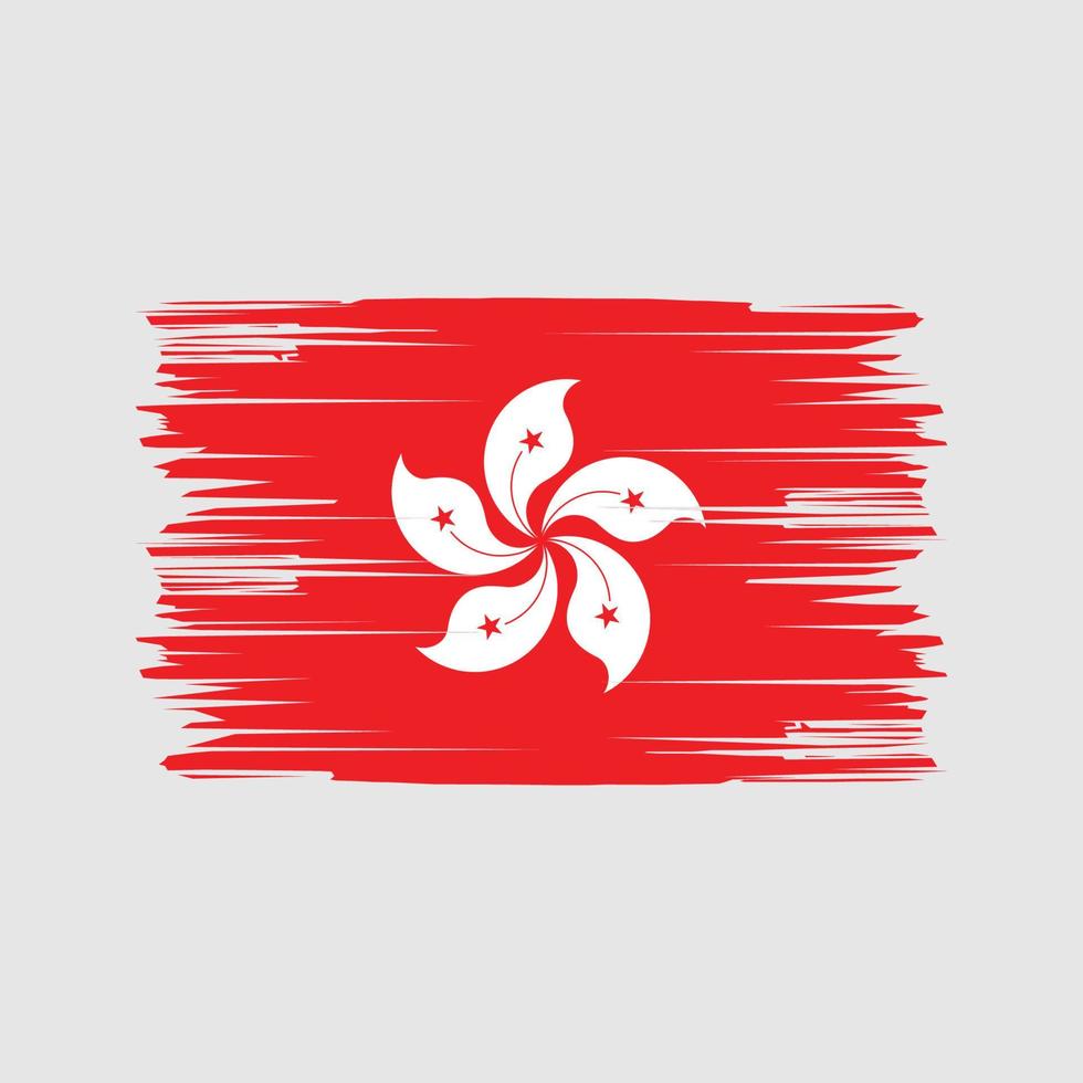 pinceladas de bandeira de hong kong. bandeira nacional vetor