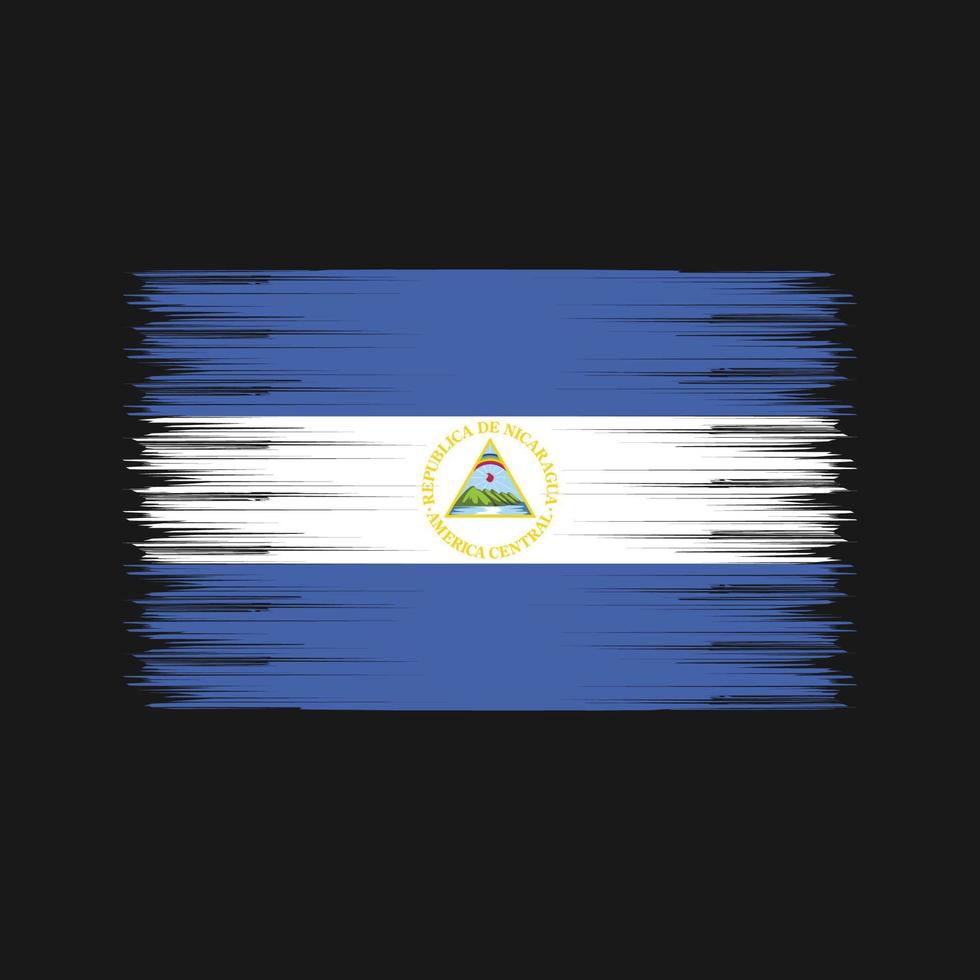 pincel de bandeira da nicarágua. bandeira nacional vetor