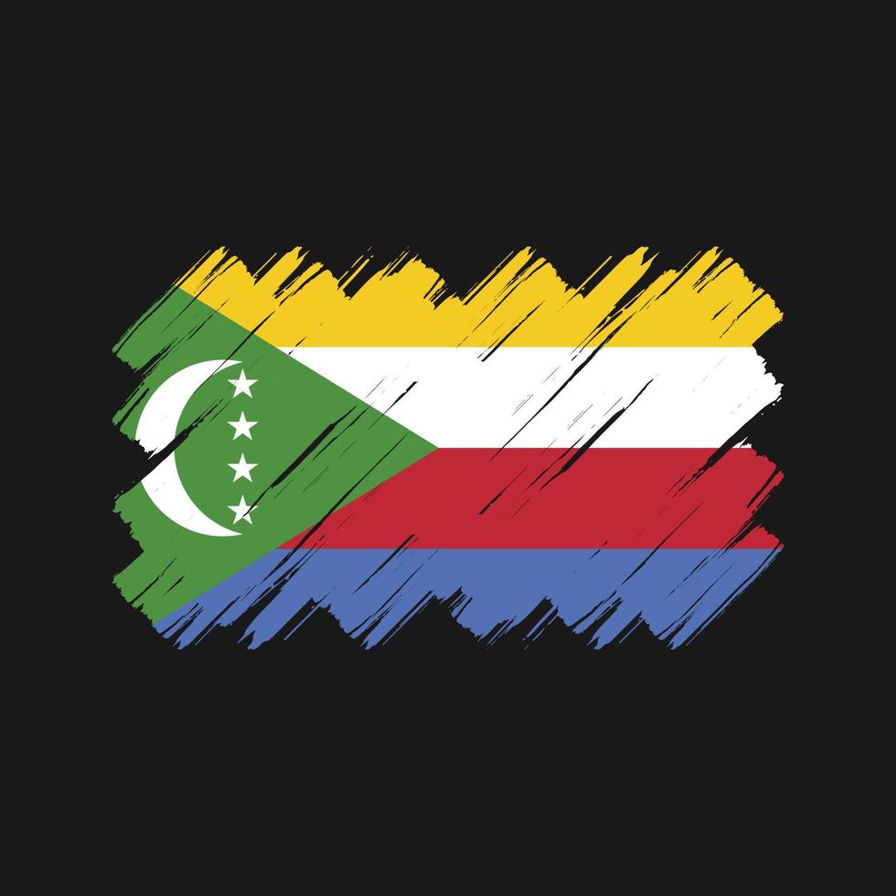 pinceladas de bandeira de comores. bandeira nacional vetor