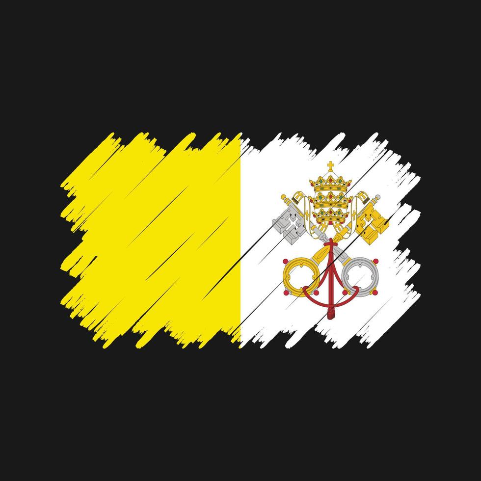 vetor de pincel de bandeira do Vaticano. bandeira nacional