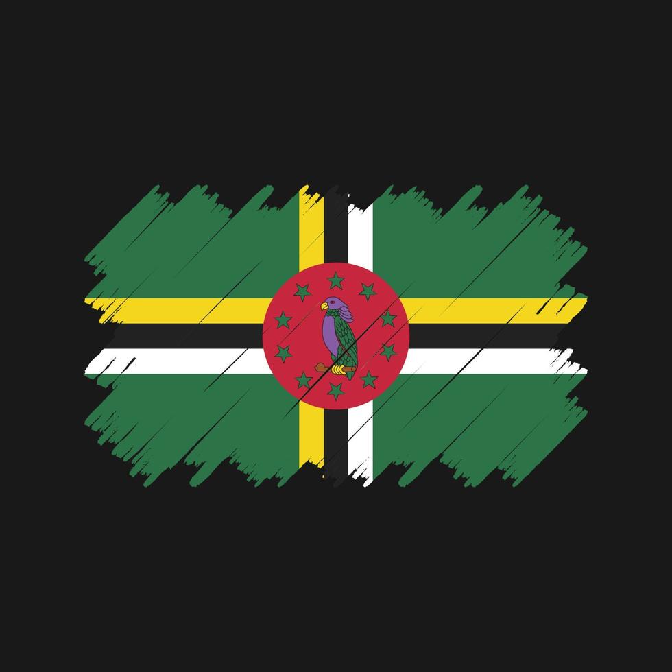 vetor de pincel de bandeira da dominica. bandeira nacional