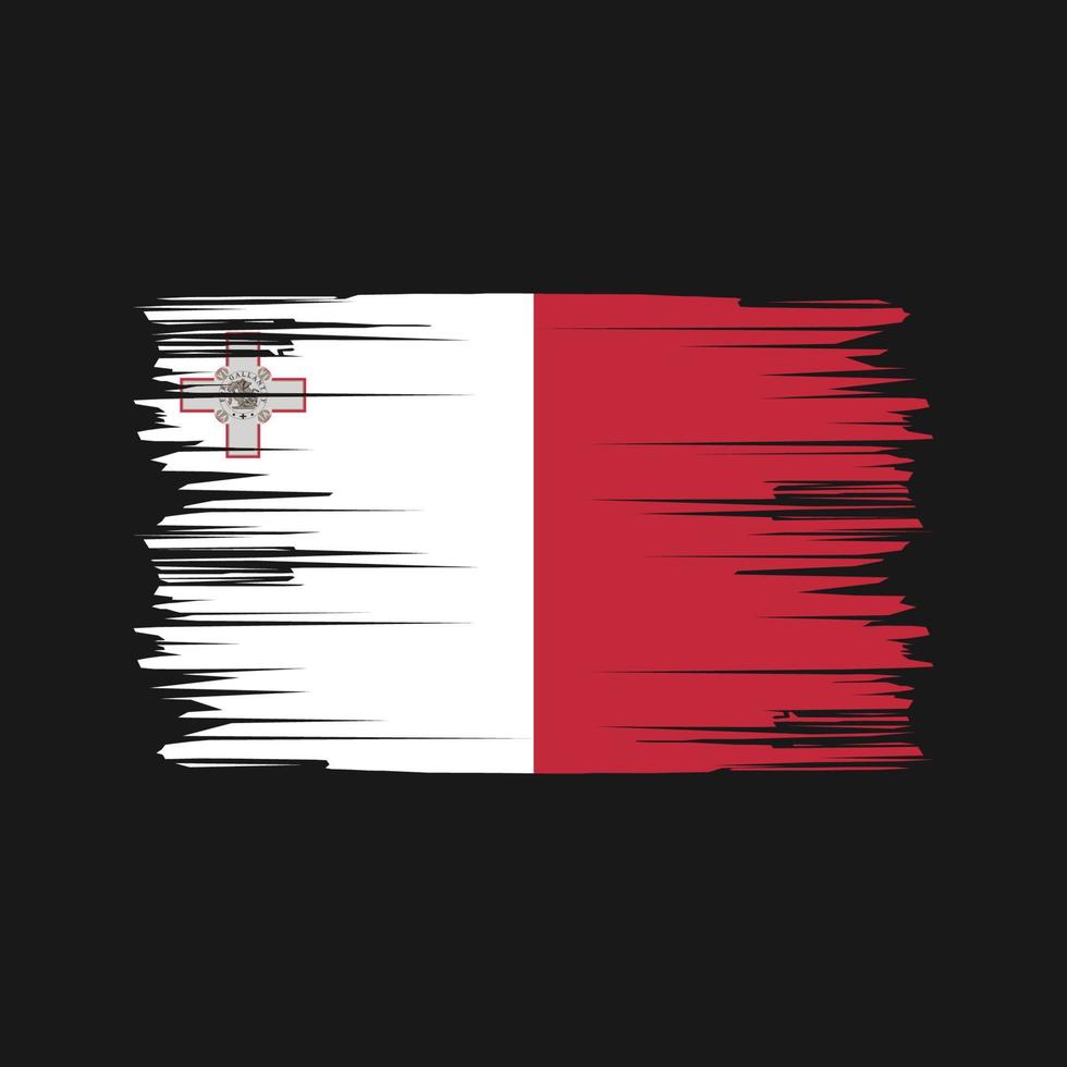pinceladas de bandeira de malta. bandeira nacional vetor