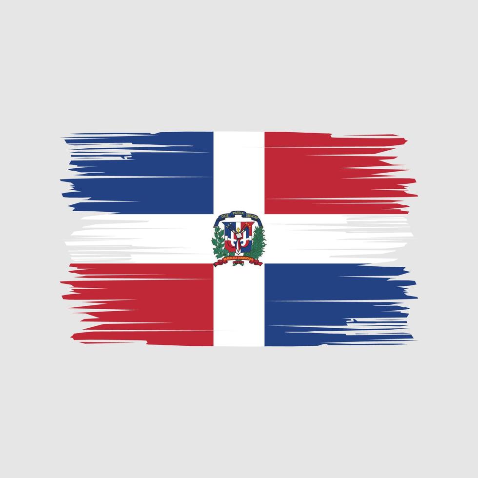 pinceladas de bandeira da república dominicana. bandeira nacional vetor