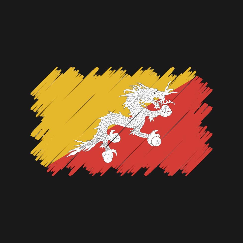 vetor de pincel de bandeira do Butão. bandeira nacional