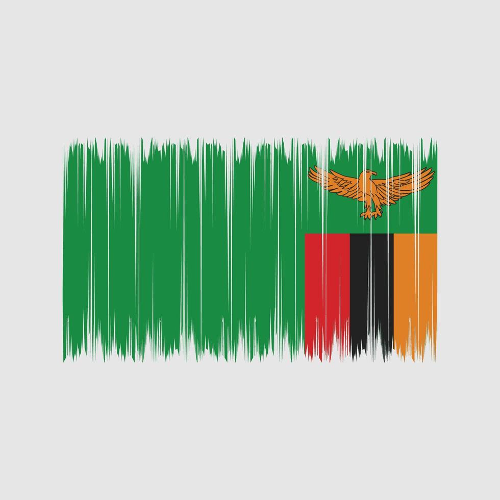 pincel de bandeira da zâmbia. bandeira nacional vetor