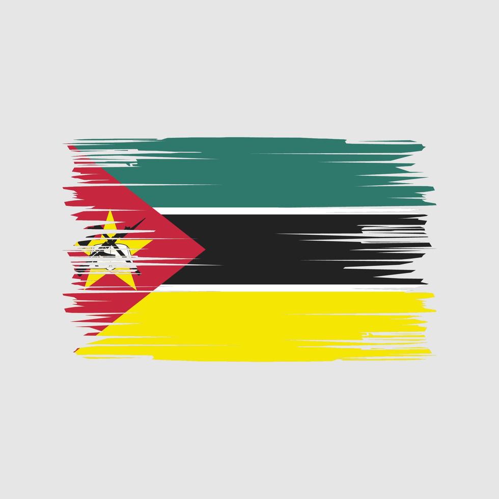 pinceladas de bandeira de Moçambique. bandeira nacional vetor