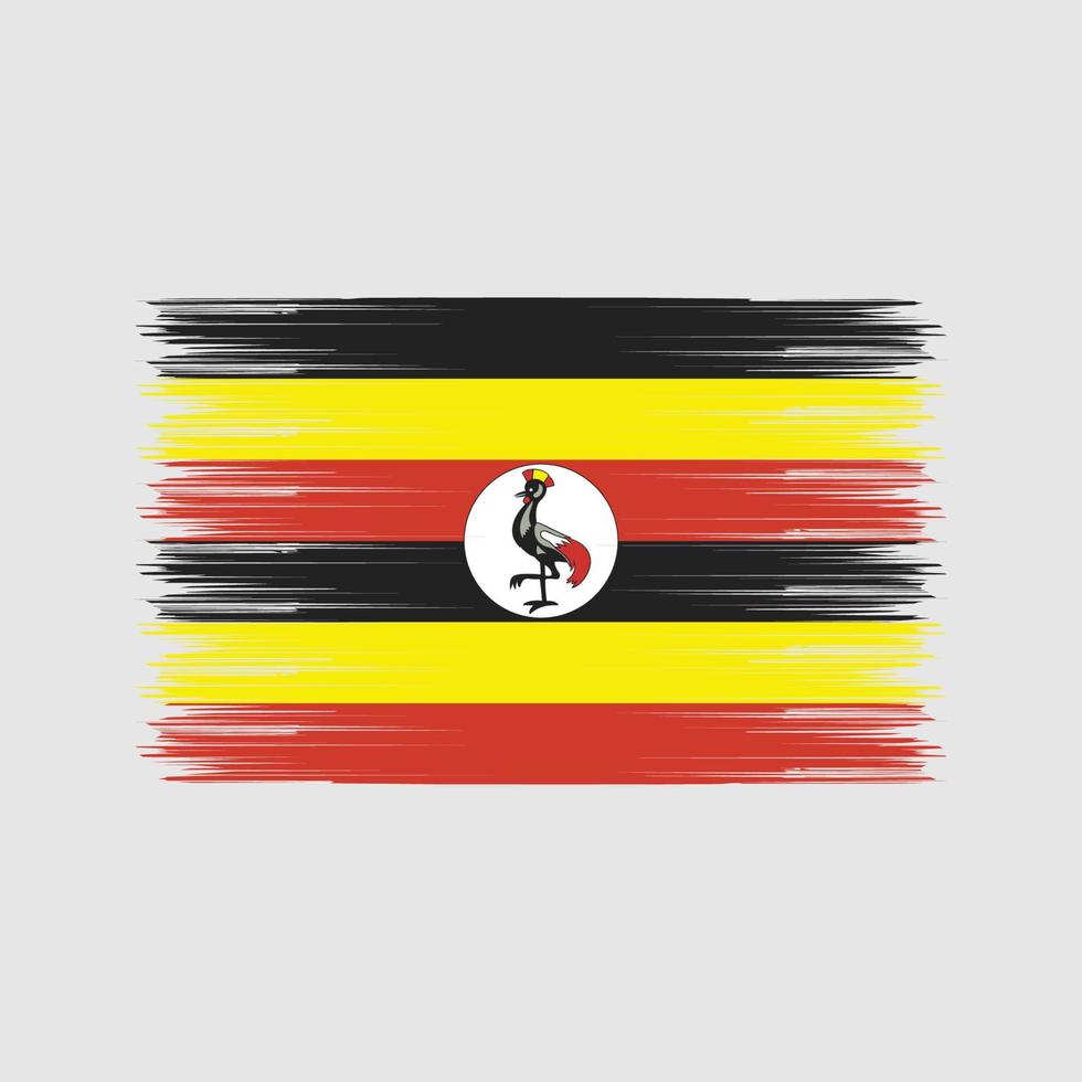 pincel de bandeira de uganda. bandeira nacional vetor