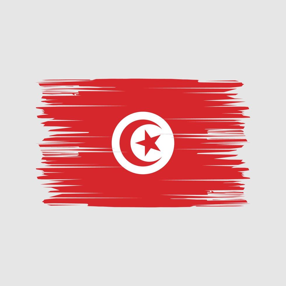 pinceladas de bandeira da tunísia. bandeira nacional vetor