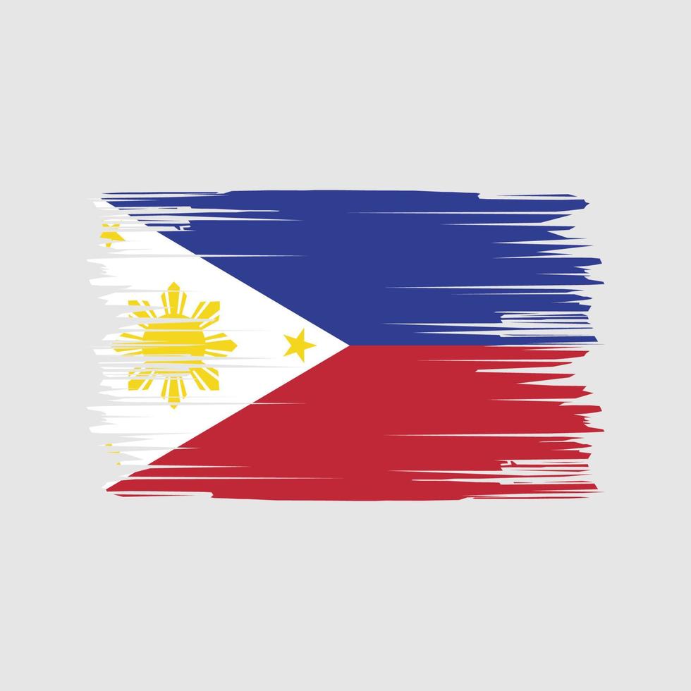 traçados de pincel de bandeira filipinas. bandeira nacional vetor