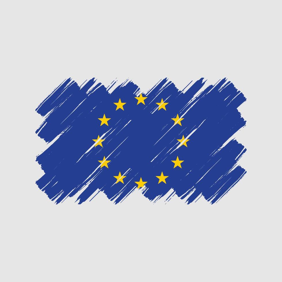 pinceladas de bandeira europeia. bandeira nacional vetor