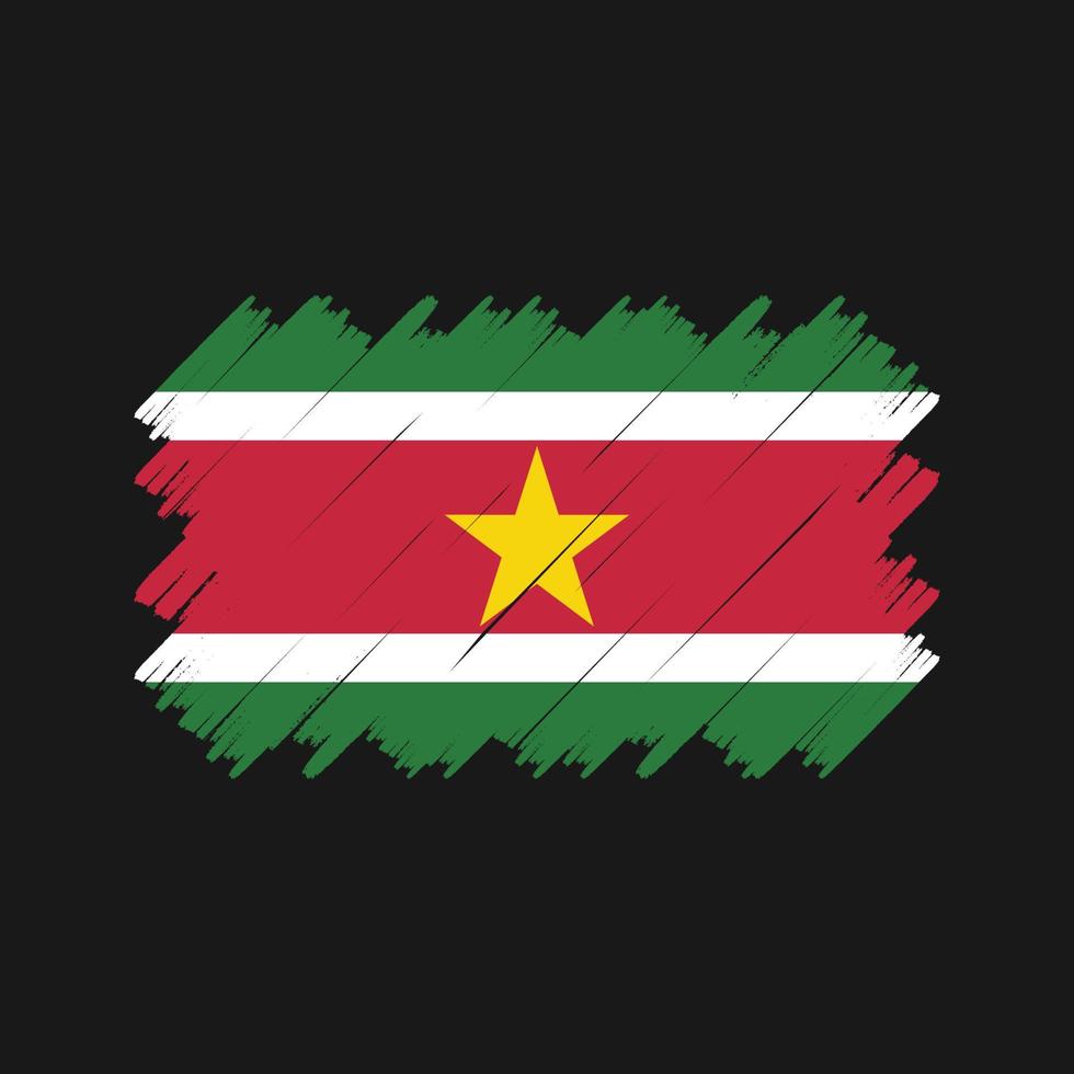 vetor de escova de bandeira do suriname. bandeira nacional