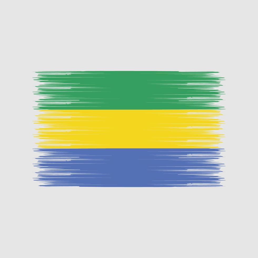 escova de bandeira do gabão. bandeira nacional vetor