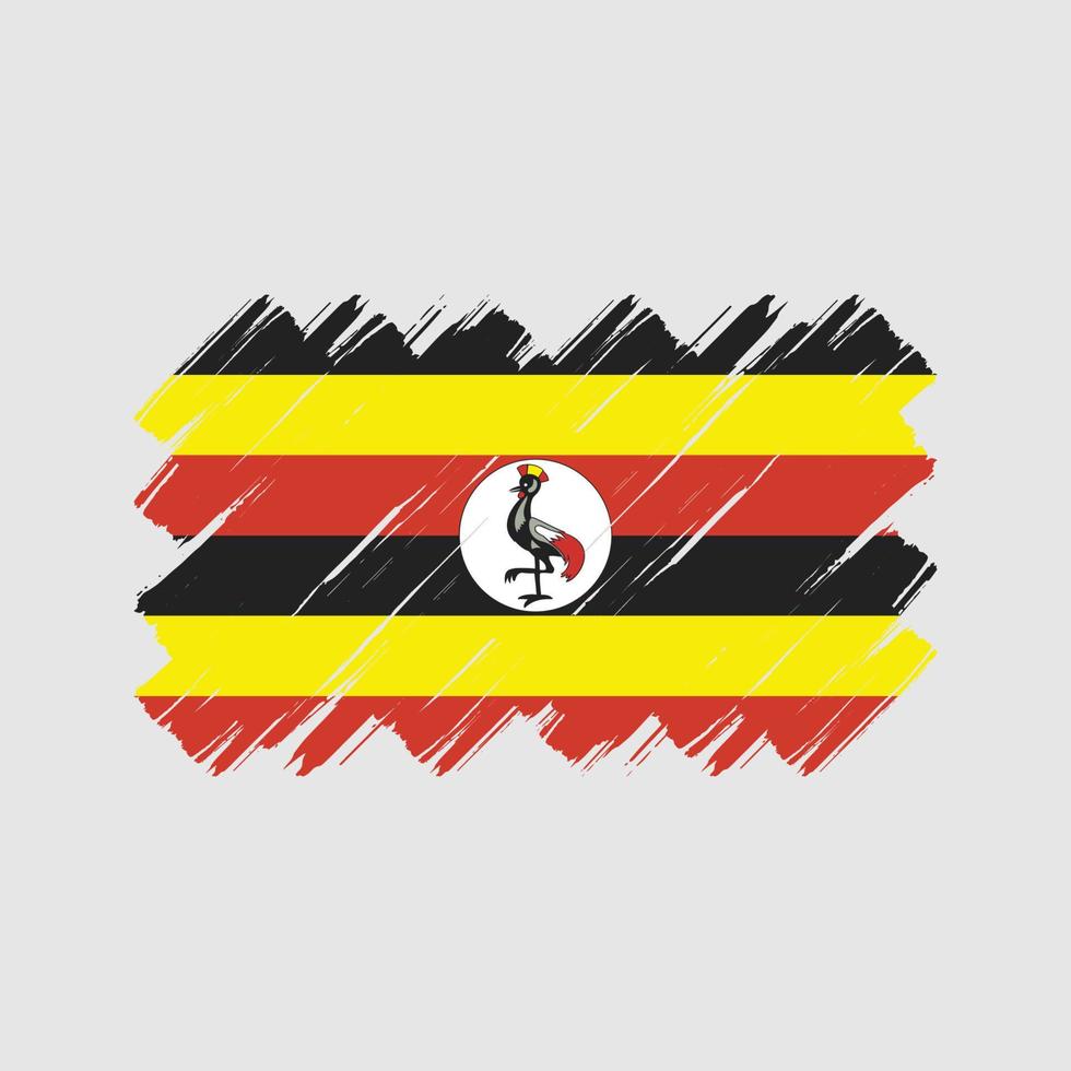 pinceladas de bandeira de uganda. bandeira nacional vetor