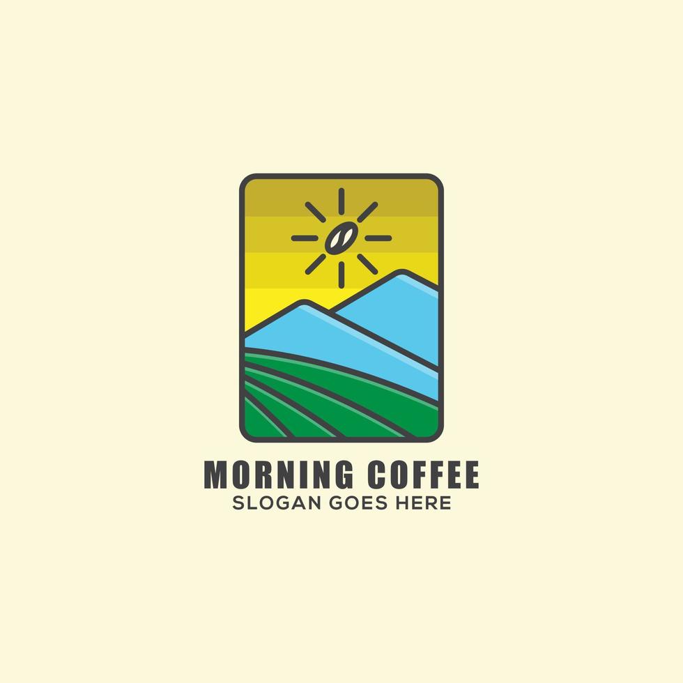 inspiração de design de logotipo de café da manhã de natureza, melhor para café, café, agricultura ou vetor de logotipo de fazenda natural