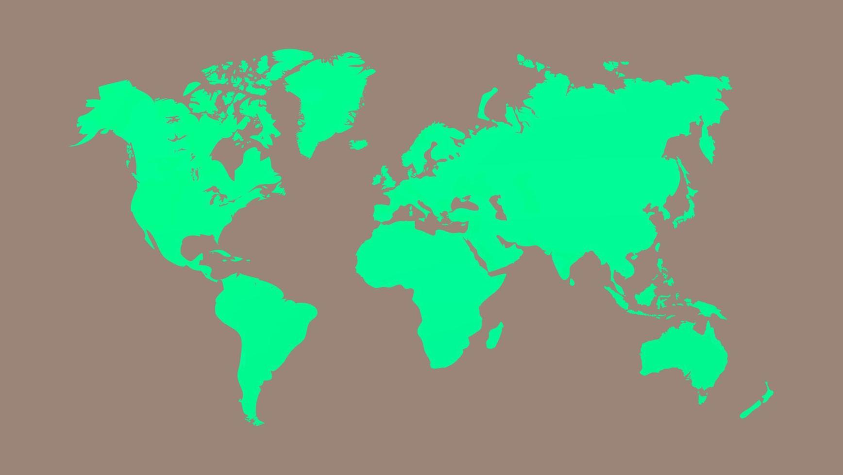 ilustração vetorial de mapa do mundo, isolada no fundo marrom. terra plana. globo ou mapa do mundo vetor