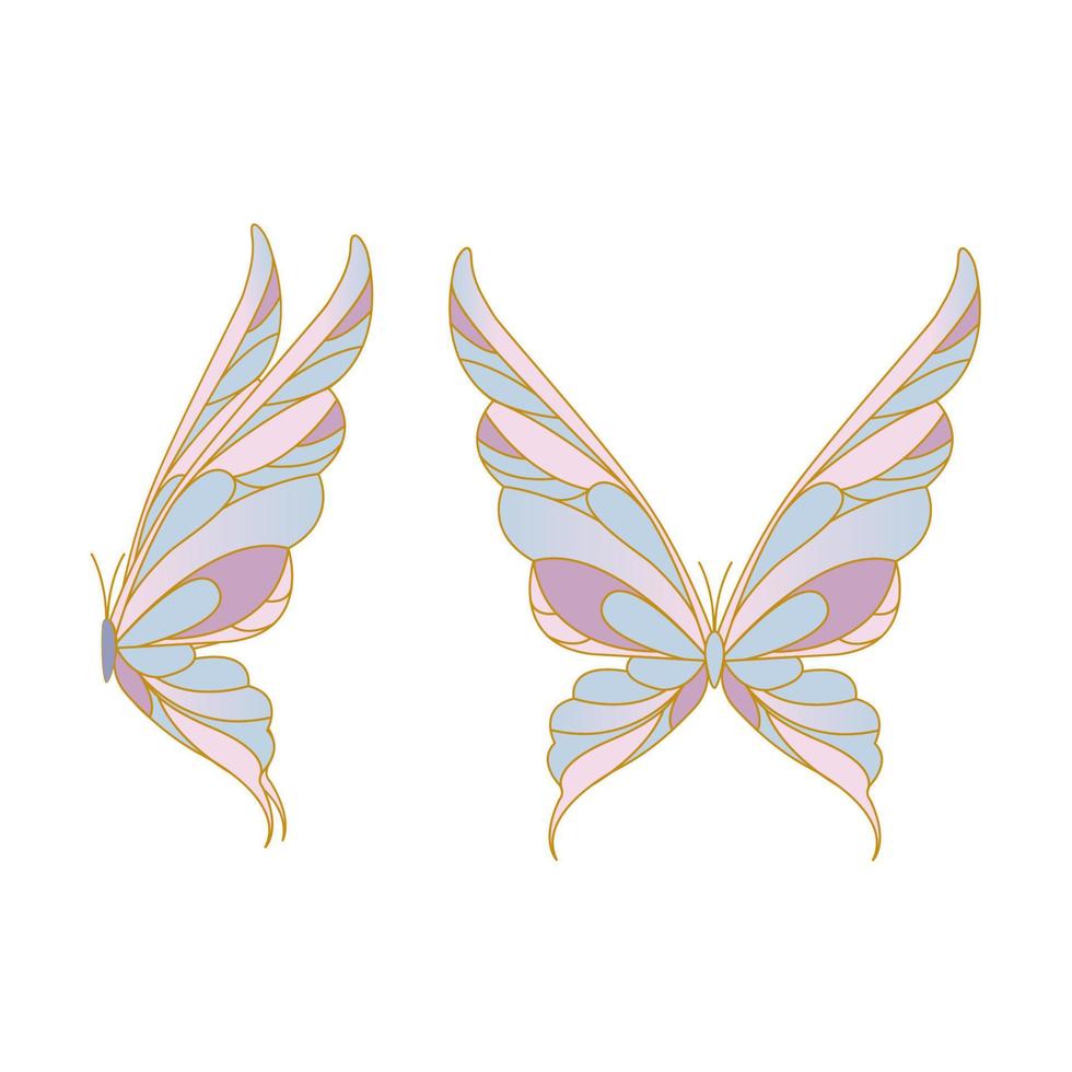 uma ilustração brilhante de uma borboleta em um fundo branco. linda ilustração de borboleta. vetor