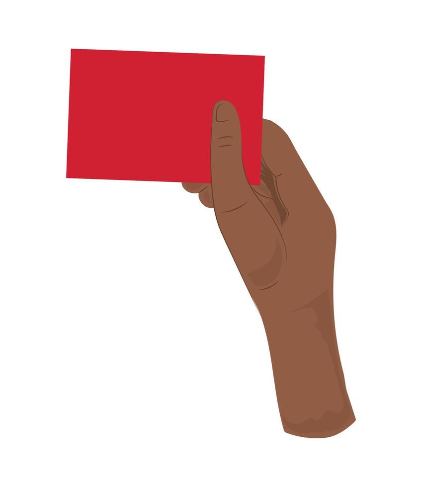 mão com cartão vermelho vetor