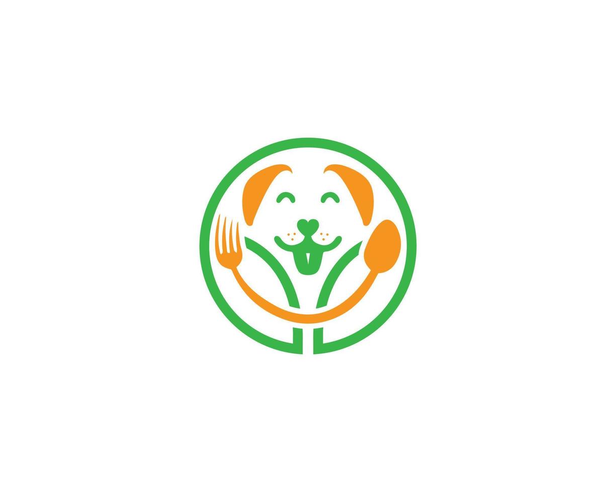 restaurante para cães e modelo de vetor de design de logotipo de comida para animais de estimação.