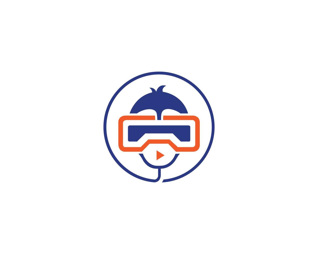 modelo de vetor de design de logotipo de óculos de realidade virtual criativa.