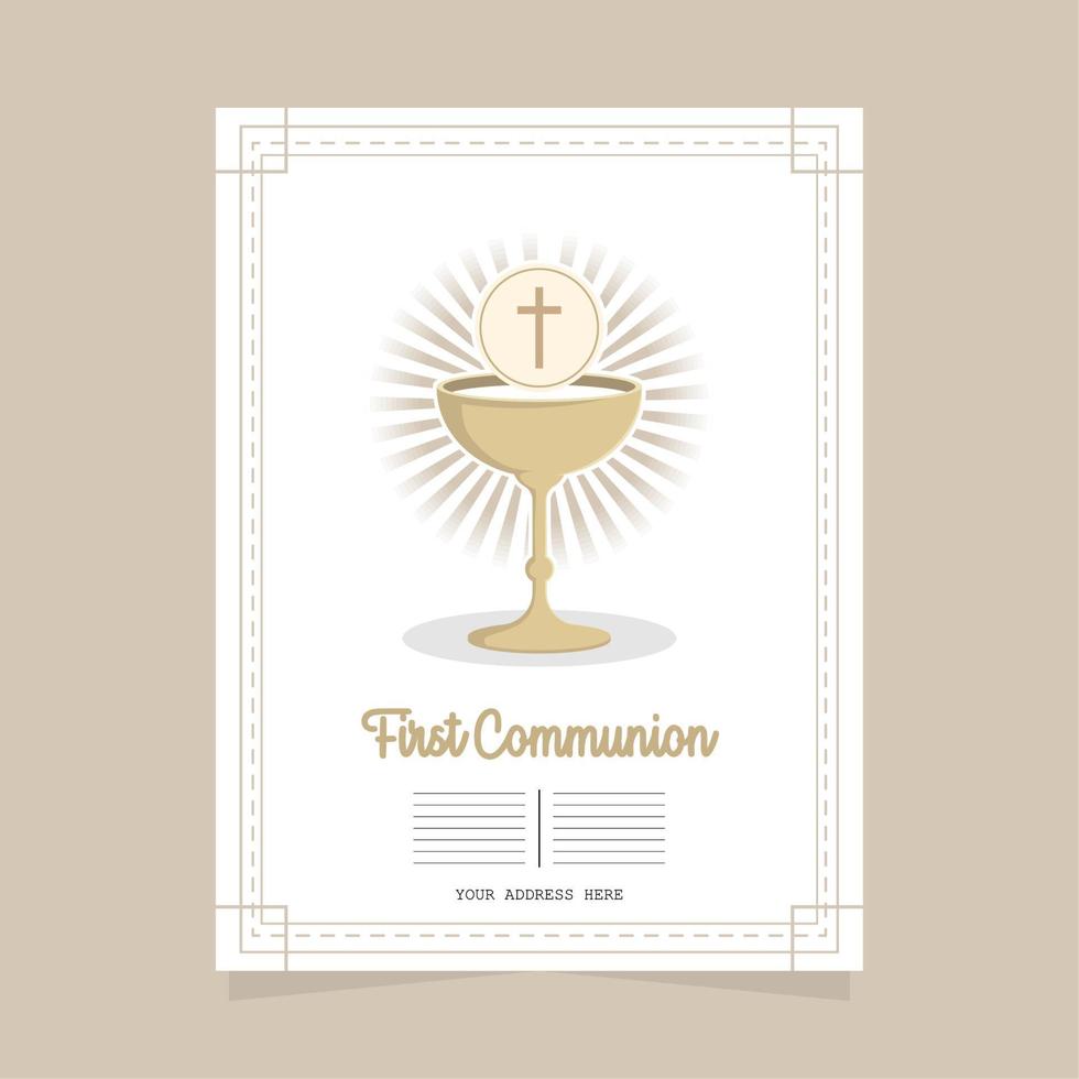 cartão de primeira comunhão vetor