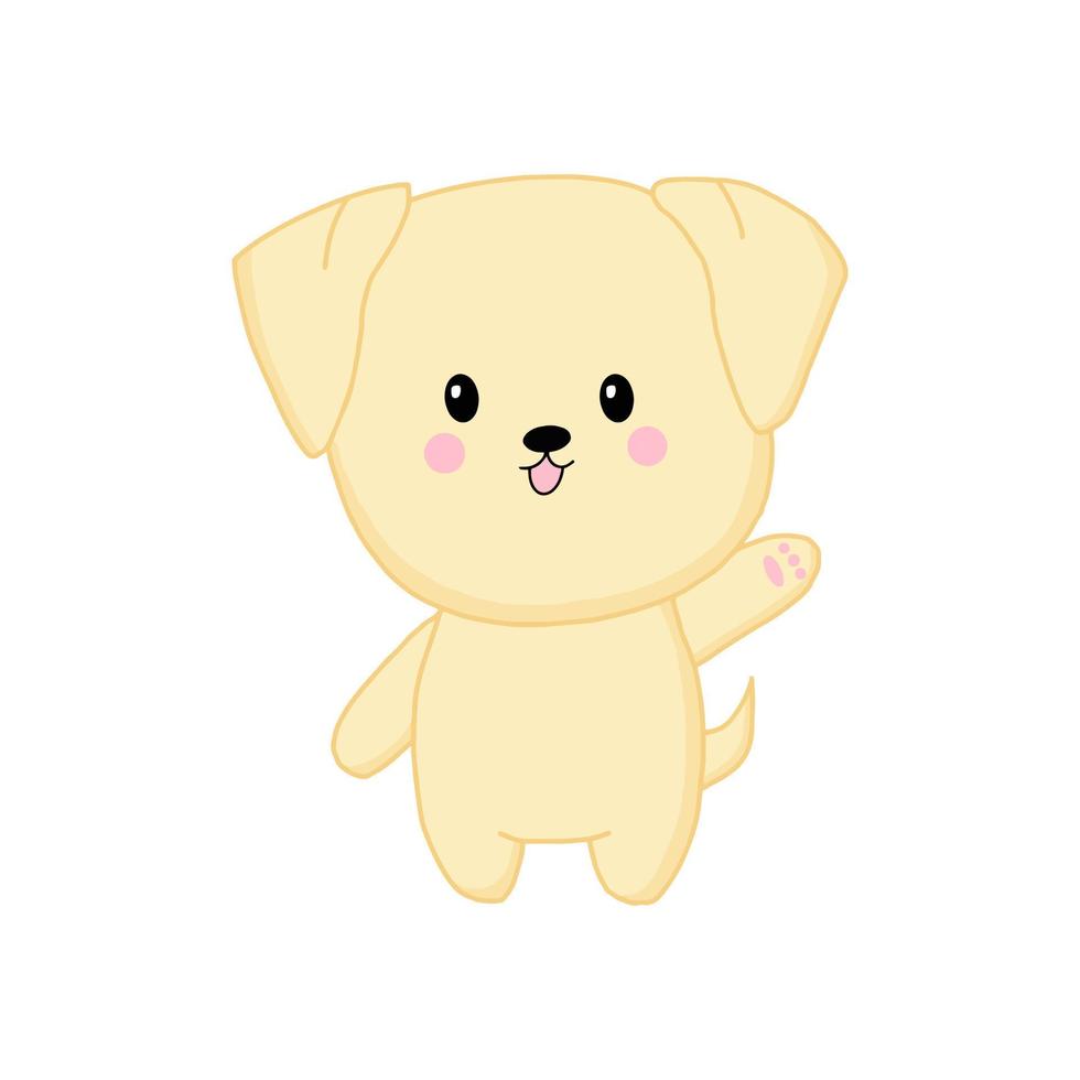 lindo cachorro kawaii. ilustração vetorial. vetor