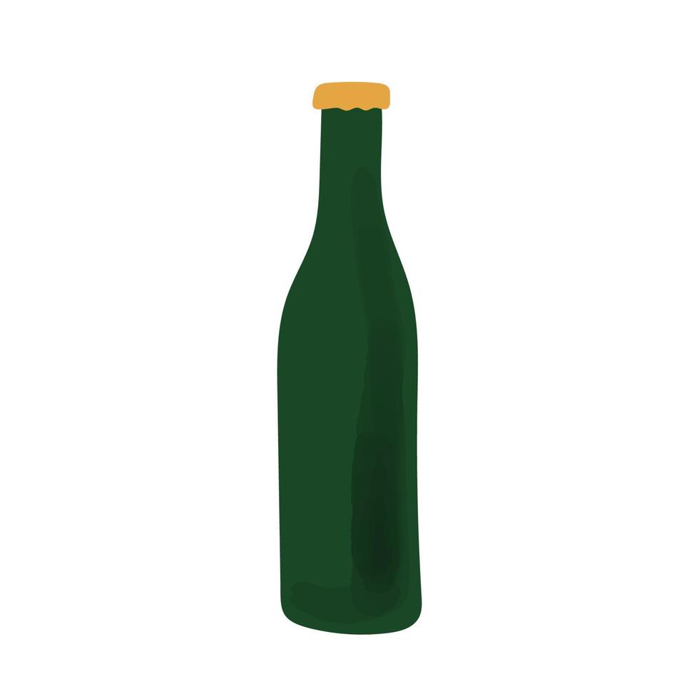 ilustração de garrafa verde isolada no fundo branco vetor
