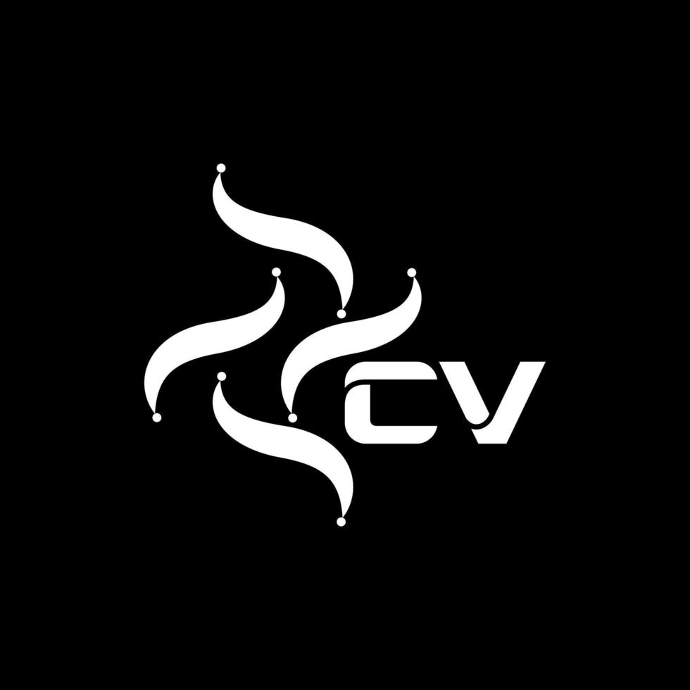 design de logotipo de carta cv em fundo preto. cv conceito de logotipo de letra minimalista de tecnologia criativa. cv design de logotipo de carta de vetor abstrato plano moderno exclusivo.