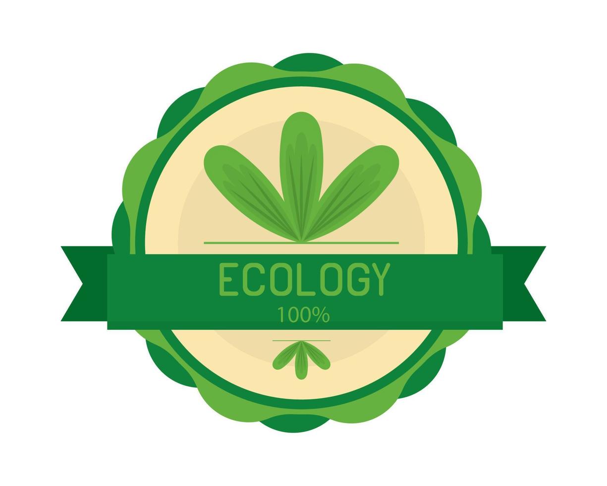 forma redonda de emblema de ecologia vetor